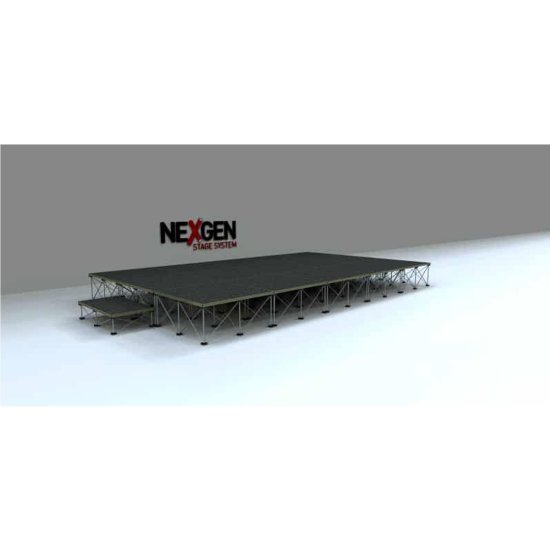 (Bild für) NexGen Platinum Komplettbühne 15 m², 5 x 3 m, 40 cm Höhe, mit Stufe - zum Schließen ins Bild klicken